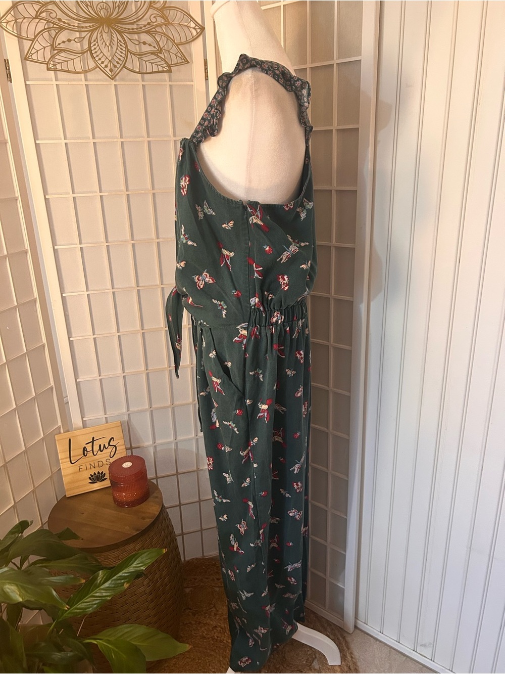 Matilda Jane Butterfly Cottagecore Jumpsuit Green Large - Picture 4 of 6